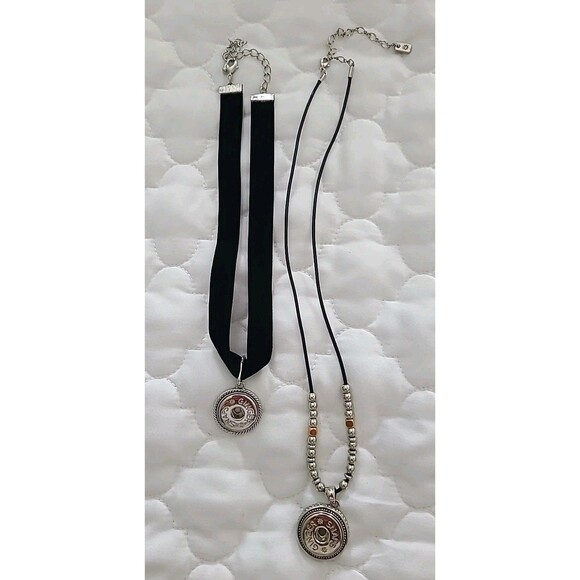 Lot 2 Authentic Ginger Snaps Black Velvet Choker & Cord Beaded Necklaces - Picture 1 of 5